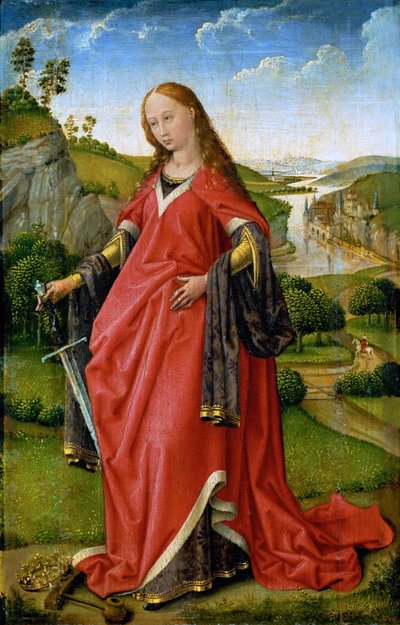 Saint Catherine - Rogier van der Weyden (ca. 1399-1464). Olie på træ, ca. 1430 eller ca. 1451. Mål : 18,5x11,8 cm. Kunsthistorisk museum, Vienne af Rogier van der Weyden