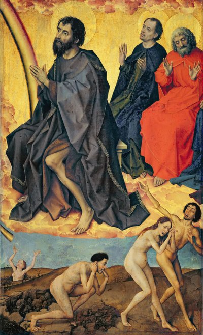 De fordømte på vej til helvede og de helliges himmelske rige, fra den sidste dom, ca. 1445-50 af Rogier van der Weyden