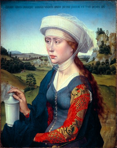 Triptykon fra Braque-familien: Repræsentation af Saint Mary Magdalene (højre panel af triptykonen Braque), ca. 1450 (olie på træ) af Rogier van der Weyden