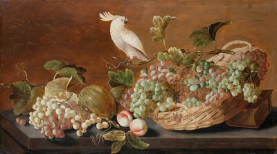 Stilleben med papegøje, ca. 1640 af Roloef Koets