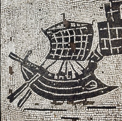 Et skib i havnen i Ostia (mosaik af Roman