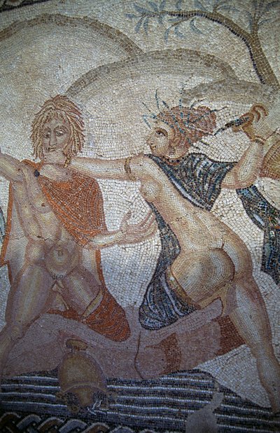 Bortførelse af hylas af nymfer, mosaik i House of Venus i den romerske by Volubilis (UNESCOs verdensarvsliste af Roman