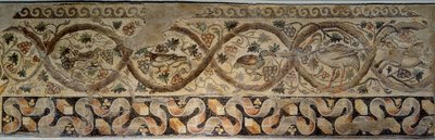 Det gamle Rom: mosaik af årstiderne, der repræsenterer blomster og dyr. Fra gården til Constantine-villaen "" Daphne"". Fra Antiochia (nutidens Antakya) i Tyrkiet 325-330 e.Kr. Paris, Louvre-museet af Roman