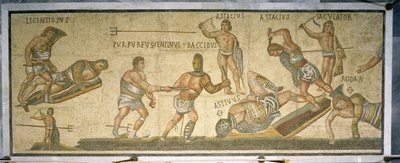 Kamp mellem gladiatorer, 320 AD (mosaik) af Roman