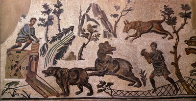 Bjørnejagt (mosaik, 4. århundrede f.Kr.) af Roman