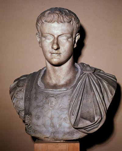 Buste af Caligula (marmorskulptur af Roman
