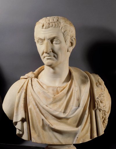 Buste af kejser Nerva (Marcus Cocceius Nerva) (26-98 e.Kr.), Paris, Louvre-museet af Roman