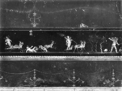 Keruber i strid med vogne, frise fra Oecus of Casa dei Vettii (Vettiiernes hus) ca. 50-79 e.Kr. af Roman