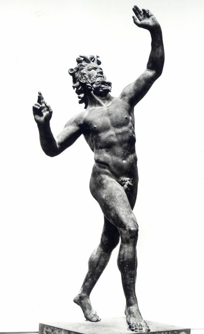 Dansende Faun, fra Faunens Hus, Pompeji (bronze) (s/h-foto) af Roman