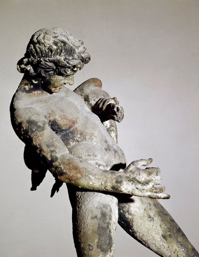 Detalje af en faun (bronzeskulptur af Roman