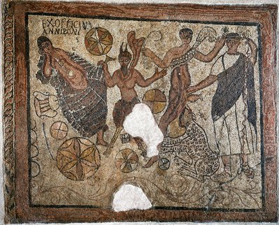 Dionysos og Ariadne - Mosaik, 4. århundrede af Roman
