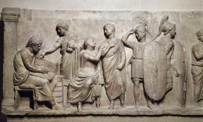 Domitius Achenobarbus, detalje om registrering af borgere og ofring til guden Mars, ca. 100 f.Kr. (marmor) af Roman