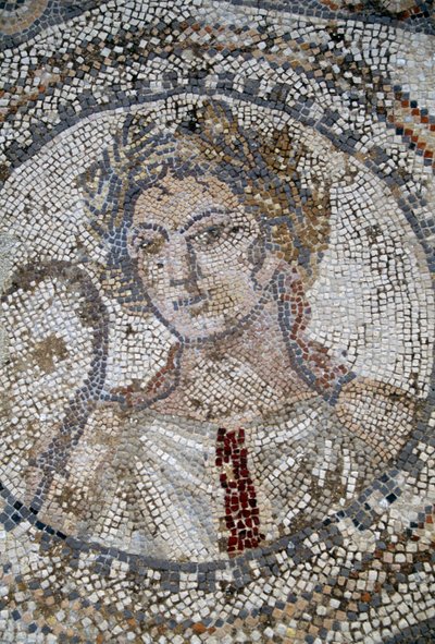 Kvindeansigt, mosaik i den romerske by Volubilis (UNESCOs verdensarvsliste af Roman