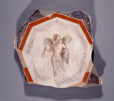 Fresko af Amor med to pinde og en spand af Roman