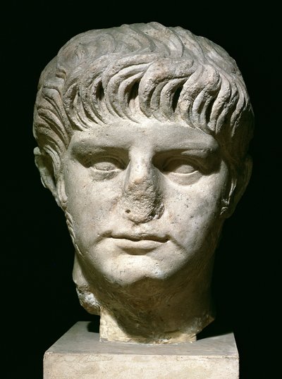 Head of Nero (37-68 AD) (marmor) af Roman