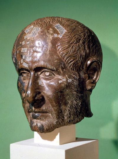 Leder af Trajan Decius (201-251) fra Sarmizegetusa, Rumænien (bronze) af Roman