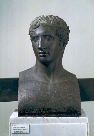 Hovedet af Doryphoros, efter Polykleitos (bronze) af Roman