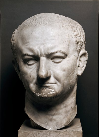 Leder af den romerske kejser Vespasiano (Vespasianus eller Vespasiano, 9-79 ap. JC) - Marmorskulptur, Højde 40 cm - Rom, Museo Nazionale Romano - Chef for kejser Vaspasianus (Titus Flavius Vespasianus) (9-79) - Marmorskulptur ( H. 40 cm) - Rom, Museo Nazio af Roman