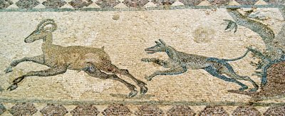 Jagtscene, House of Dionysos, Paphos, Cypern (mosaik) af Roman