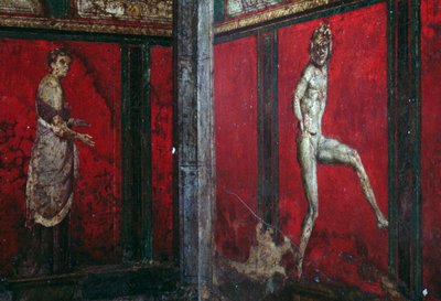 Indvielsesritualer for Dionysos-kulten, fresko fra Villa Dei Misteri af Roman