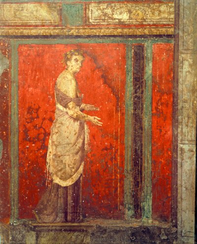 Indvielsesritualer for Dionysos-kulten, fresko fra Villa Dei Misteri af Roman
