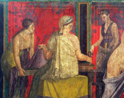 Indledningsritualer for Dionysos-kulten, fresko fra Villa Dei Misteri af Roman