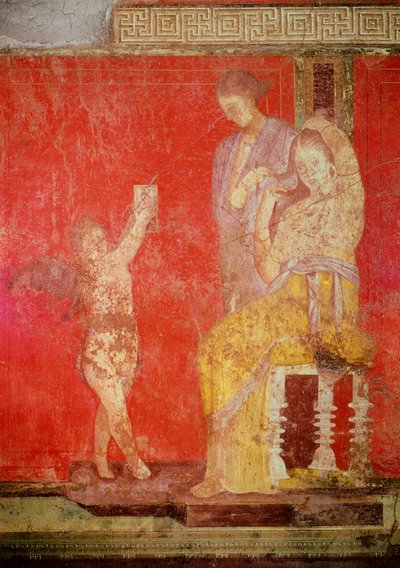 Indvielsesritualer i Dionysos-kulten, freskomaleri fra Villa Dei Mysteri af Roman