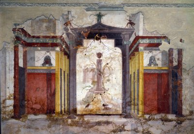 Indvendig udsigt af freskomalerierne i maskerummet af Roman