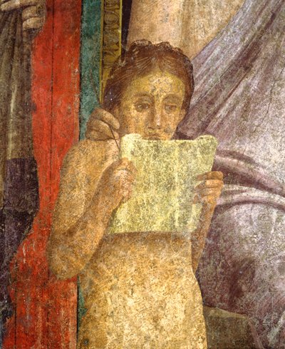 Italien, Campania, Pompeji, freskomaleri, der skildrer rituel ceremoni i Villa of the Mysteries af Roman