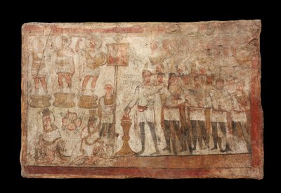 Julius Terentius udfører et offer, A.D. 239 (maling på gips) af Roman