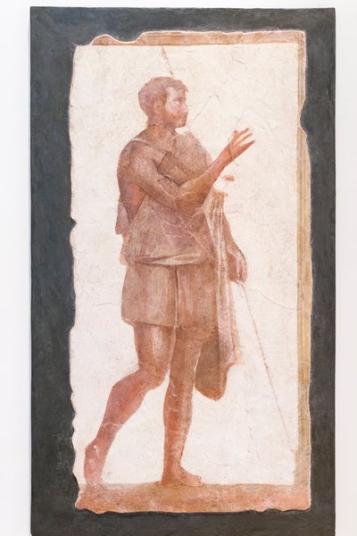 Mand med en kappe, Pallavicini Rospigliosi-samling, omkring 200 e.Kr., inv 103420 (frisk) af Roman
