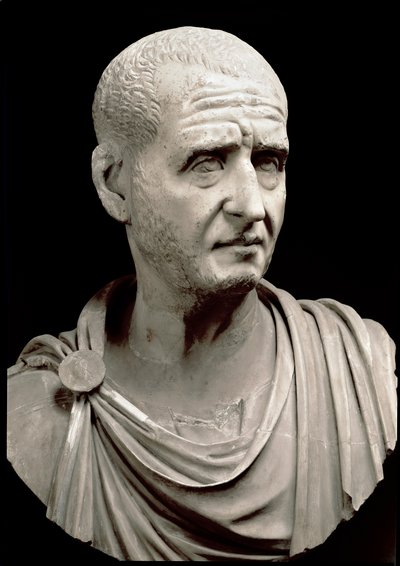 Marmorbuste af Trajan Dece (Trajan Decius) (200-251 AD) - Rom, Musei Capitolini - Buste af kejser Trajanus Decius (201-251 AD) - Marmorskulptur - Rom, Musei Capitolini af Roman