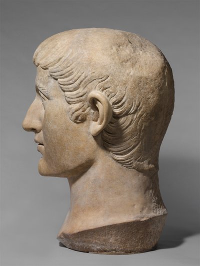 Marmor portræt hoved af kejser Konstantin I, ca. 325-370 AD (marmor) af Roman