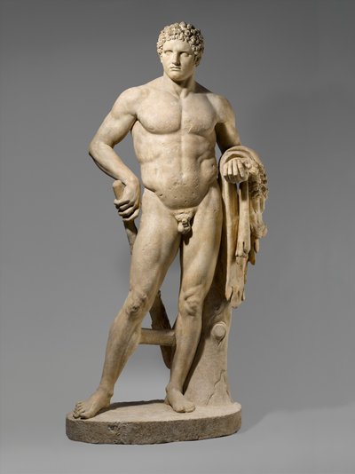 Marmorstatue af en ungdommelig Hercules, 69-96 AD (marmor) af Roman