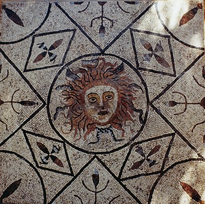 Medusa, romersk mosaik fra Orpheus-huset, 3. århundrede e.Kr. (mosaik) af Roman