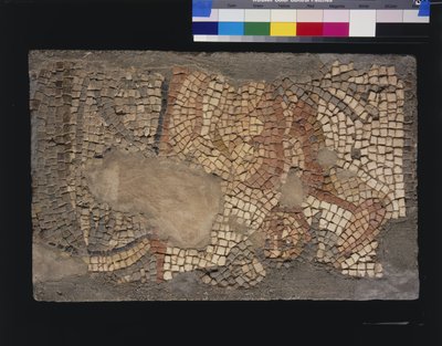 Mosaik fra Menanders Hus med Zeus, 3. - 4. århundrede (kalksten og marmor tesserae) af Roman