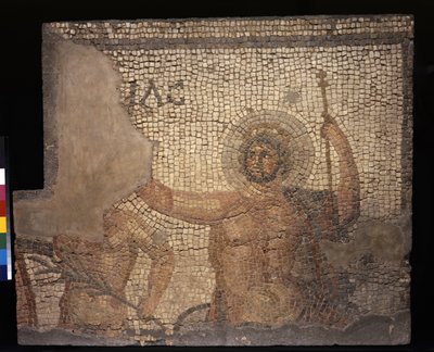 Mosaik fra Menanders Hus med Zeus, 3. - 4. århundrede (kalksten og marmor tesserae) af Roman