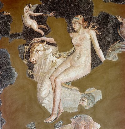 Nereid fra en havtyr (mosaik af Roman