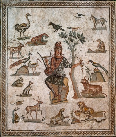 Orpheus omgivet af dyr, 2. århundrede af Roman