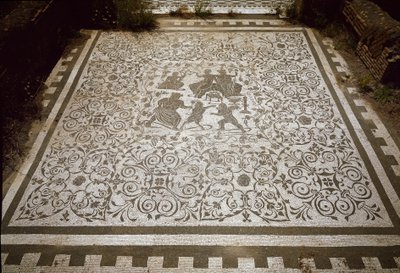 Belægningsmosaik af Dionysos og Ariane