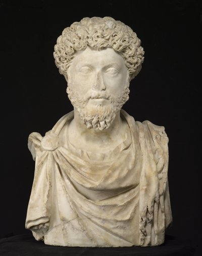 Portræt af kejser Marcus Aurelius, sent 2. (marmor) af Roman