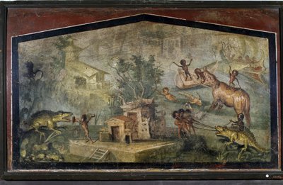 "Pygmæer, der jager krokodiller og elefanter" fra Pompei af Roman