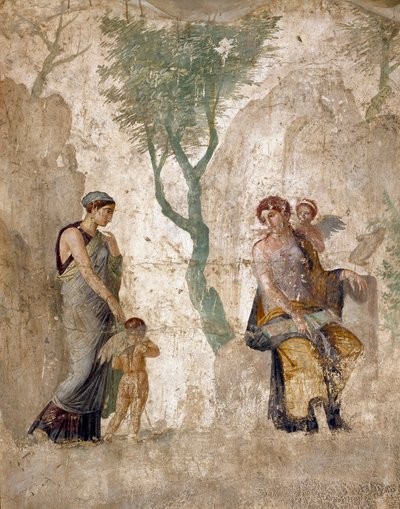 Romersk kunst: "" Eros straffet, i nærværelse af Afrodite""" Fresco fra Pompei, casa dell