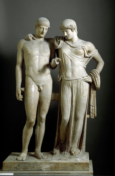 Roman kunst: "" Oreste et elektrisk "" - Marmorskulptur fra Pozzuoli (Pozzuoli) 1. århundrede e.Kr. af Roman
