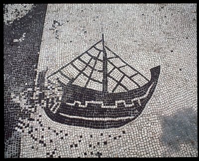 Romersk kunst: "Ship" Mosaic of the Seafarers Corporation, Place des Corporations af Roman
