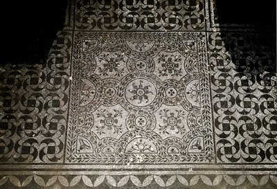 Romersk kunst: detaljer af mosaikker af jorden fra Villa Adriana (Villa d