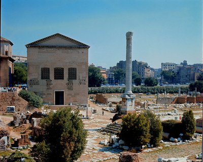Forum Romanum: udsigt over Curia (curia) mødested for Senatet. 1. århundrede f.Kr. Rom af Roman