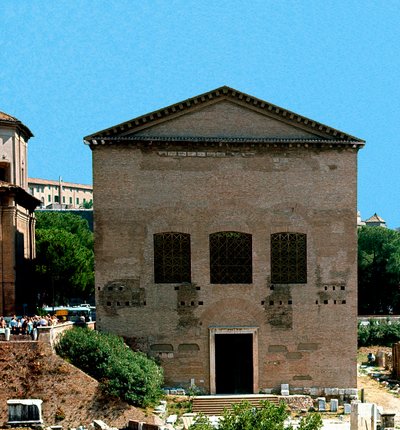 Forum Romanum: udsigt over Curia (curia) mødested for Senatet. 1. århundrede f.Kr. Rom af Roman