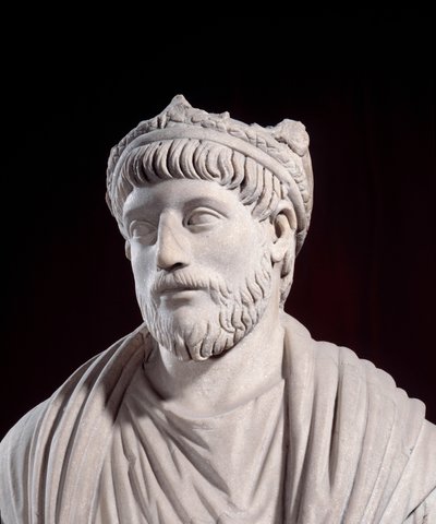 Roman Greco Art: Skulptur af den romerske kejser Julien Ler Apostate (331 - 363) (4. århundrede AP. JC) Paris, Musee du Louvre af Roman