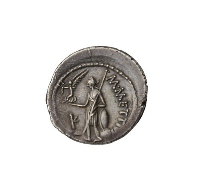 Romersk republikansk mønt fra Rom, 44 f.Kr. (sølv) af Roman